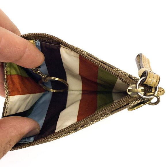 COACH Signature Mini Card Case Holder w/Key Ring - Picture 2 of 9